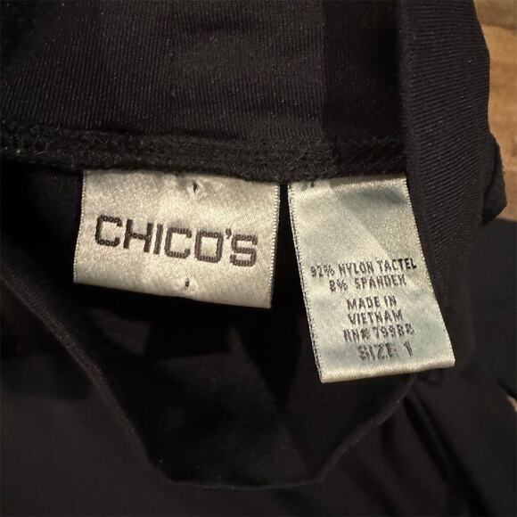 Chico's Stretchy Black Turtleneck Long Sleeve Top 1 US 8 Capsule Minimalist READ - Picture 4 of 8